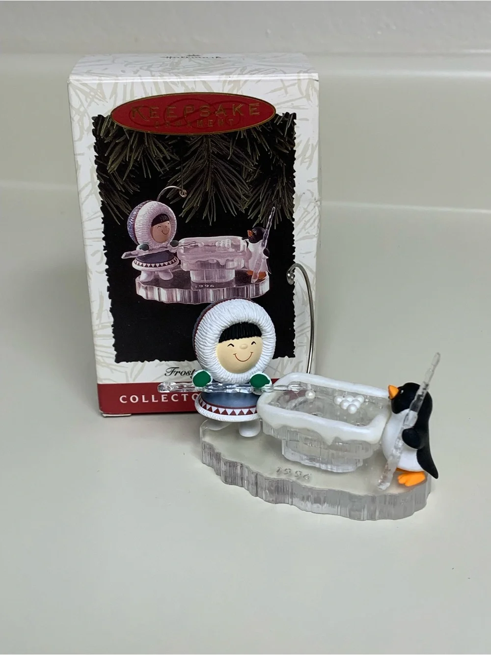 Hallmark 1996 Frosty Friends Eskimo & Penguin Polar Pool Ornament #17